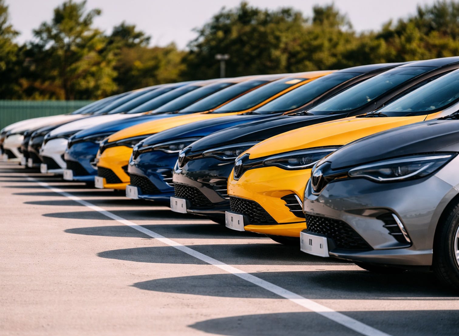 Van fleet insurance - commercial vans lined up