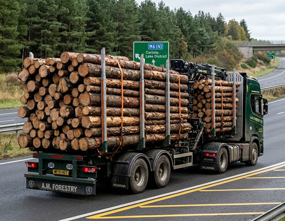Forestry operation in woodland